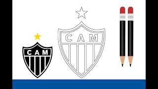 Como desenhar o escudo do Atlético Mineiro [upl. by Ahsinid]