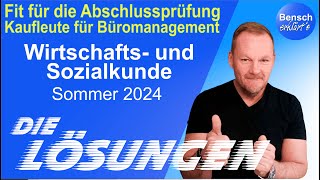 Kaufleute für Büromanagement  Prüfung Wirtschafts und Sozialkunde 2024  Die Lösungen [upl. by Laersi616]