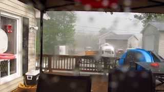 Massive Thunderstorm downpour rain hail sackville nova scotia aug 5th 2013 1645pm [upl. by Enyr]