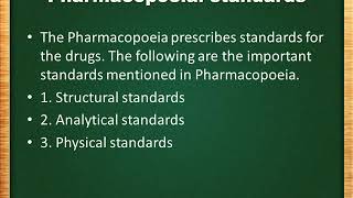 Significance of Pharmacopoeial standards [upl. by Ginni255]