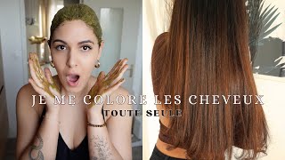 JE TESTE UN MASQUE CAPILLAIRE COLORANT amp RECETTE POUR EPAISSIR LES CHEVEUX [upl. by Chimene607]