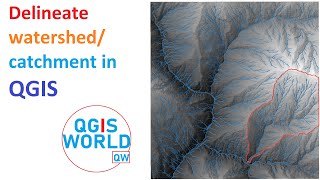 Delineate watershed area in QGIS  Delineate catchment area in QGIS [upl. by Nawoj]