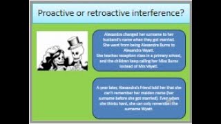 07 Interference Theory as an explanation for forgetting A level psychology [upl. by Naleek521]