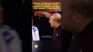 Tracy Morgan giving Tyrese Maxey the middle finger after his game tying shot 👀 [upl. by Nosnek]