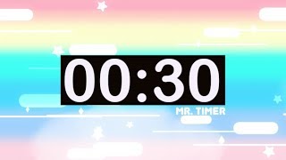 30 Second Timer with Music for Kids Countdown Video HD [upl. by Ashbaugh]