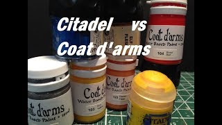 Product Comparison Citadel vs Coat darms Paints [upl. by Airretal]