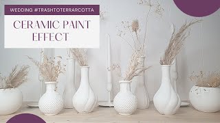 DIY TRASH TO TERRACOTTA  how to paint with baking soda  and create the ceramic paint effect [upl. by Lodovico189]