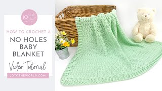 Charming No Holes Crochet Baby Blanket  Square Baby Blanket Crochet Pattern Without Large Holes [upl. by Gelb]