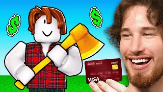 Spending 100000 for the STRONGEST AXE in Roblox [upl. by Tirma993]