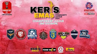 KERIS EMAS COMMUNITY LEAGUE  CHAMPIONSHIP LEAGUE  3RD DIV  BOMBA JOHOR FC VS TEMPORARY FC [upl. by Esaj]