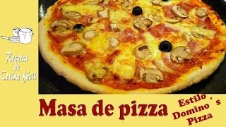 Recetas de cocina fácil  Masa de pizza  estilo Domino´s Pizza y Pizza Hut [upl. by Aivek685]