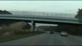 USA Car goes flying into bridge and survives [upl. by Werdna285]