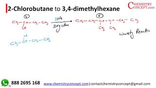 2 Chlorobutane to 34dimethylpropane Organic chemistry conversions [upl. by Aerdnak931]