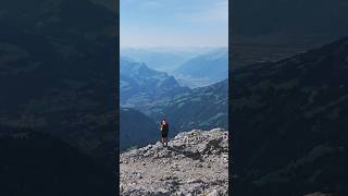 Border crossing between Austria and Switzerland in Alps mountains backpacking travel hiking [upl. by Eckhardt]