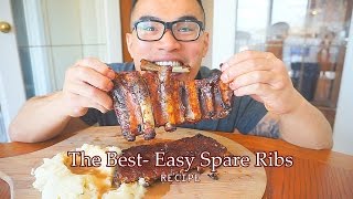 EASY FALL OFF THE BONE SPARE RIBS RECIPE [upl. by Purdum]