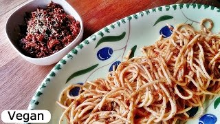 Rezept TomatenOlivenPesto selber machen zu Nudeln  Vegan  schnelle Küche [upl. by Leopoldine]