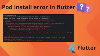 CocoaPods could not find compatible versions for pod quotGoogleUtilitiesUserDefaults Flutter Pod Error [upl. by Held115]