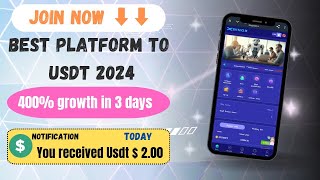 New Usdt Earning Site Usd Mining Site 2024 Best Investment Usdt Earning Website [upl. by Kym]