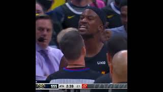 Jimmy Butler had words for Nikola Jokic after his collision with Markieff Morris  shorts [upl. by Joashus]