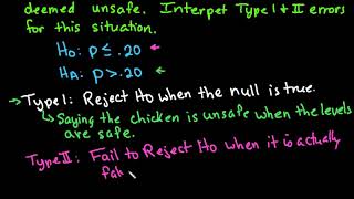 Interpret a Type I and Type II Error [upl. by Anialram690]