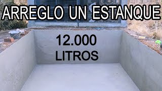 COMO ARREGLAR HUMEDADES y perdidas de agua en PISCINAS o en un ESTANQUE DE 12000 LITROS CON PECES [upl. by Aivirt]