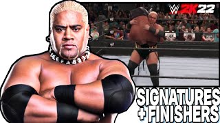 WWE 2K22  Rikishi Signatures and Finishers [upl. by Ellebyam]