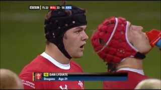 Dan Lydiate first international tackles on debut [upl. by Daune491]