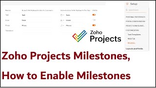 Zoho Projects Milestones How to Enable Milestones Phases Option in Zoho [upl. by Hellene]