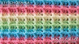 HOW to CROCHET WAFFLE STITCH  Stitchorama by Naztazia [upl. by Vevay]