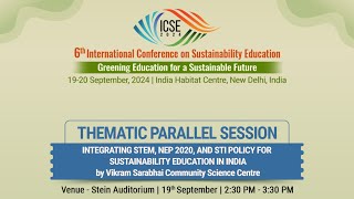 Thematic Parallel Session  6th International Conference on Sustainability Education  ICSE 2024 [upl. by Eirrehc412]