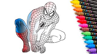 SpiderMan Coloring Page  Classic SpiderMan Coloring Book NCS [upl. by Anerroc]