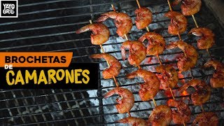 BROCHETA DE CAMARONES ASADAS  YAYO GRILL [upl. by Cozmo392]