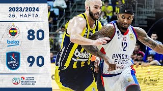 Fenerbahçe Beko 8090 Anadolu Efes  Türkiye Sigorta Basketbol Süper Ligi  202324 [upl. by Annahavas715]