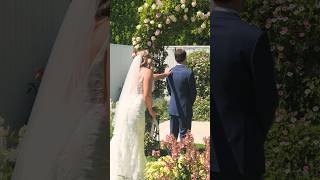 “Can I Kiss Her”🥹 shorts weddingshorts firstlook wedding brideandgroom weddingday [upl. by Newcomer679]