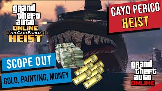 GTA V Online Cayo Perico  Scoping Out Locations  GOLD MONEY WEED PAINTINGS [upl. by Behah]