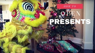 How to open Christmas presents with your Lion Dance Pet [upl. by Libna]