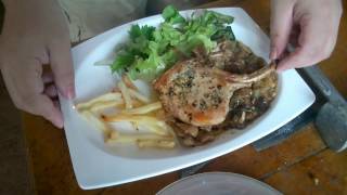 อาหาร สเต๊กหมูคุโรบุตะ quotKurobuta Pork Steakquot [upl. by Huda]