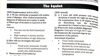 the Squint eye ophthalmology uqs past paper [upl. by Yendis]