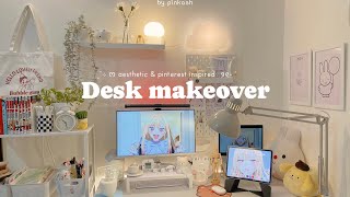 2024 Aesthetic desk makeover 💌  pinterest inspired deskmakeover [upl. by Oniotna]