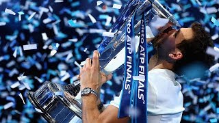 Dimitrov celebrates 2017 Nitto ATP Finals win 360 video [upl. by Giuditta196]