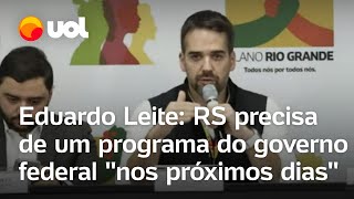 Governador do RS diz que teme demissões e cobra que União pague parte dos salários no estado vídeo [upl. by Levi]