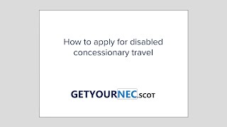 How to apply for disabled concessionary travel [upl. by Tine]