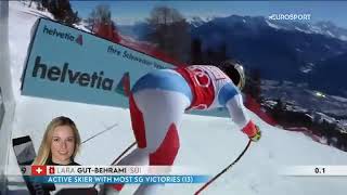 Lara Gut wins WC Alpine Skiing Super G in Crans Montana 24 Jan 2021 BB [upl. by Arlin]