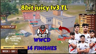 TEAM 8BIT WWCD BGMS 2024 opening week day 1 match 8bit juicy 1v3 TL bgmi bgms2024 8bit bgms [upl. by Gosselin]