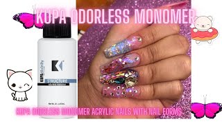 kupa odorless monomeracrylic nail tutorial with nail forms [upl. by Nauqe]