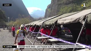 Grand Raid 2023  A Deux Bras le poste de ravitaillement est géré par l’Armée Reportage [upl. by Zohara]