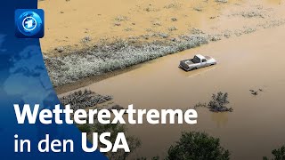 Überschwemmungen und Hitze Wetterextreme in den USA [upl. by Vidda838]