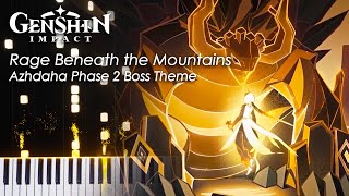 Rage Beneath the Mountains 「Azhdaha Boss Theme Phase 2」 Genshin Impact Piano Tutorial amp Sheet Music [upl. by Nylyahs460]