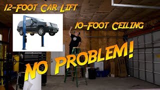 Part 1  My crazy idea Installing a 12foot lift into my 10foot garage Atlas 90HSC [upl. by Leunad]