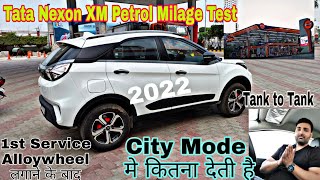 Tata nexon xm 2022 petrol mileage test in city modeNexon tank to tank mileage testtata Nexon 2022 [upl. by Novy]